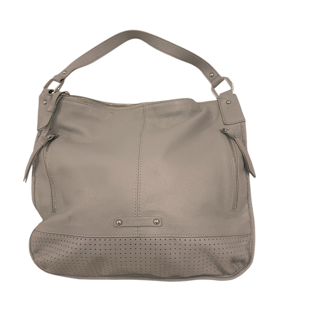 B. Makowsky | gray leather shoulder bag
